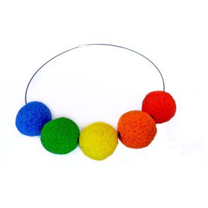 Colier statement multicolor, curcubeu